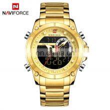 Naviforce Men Military Sport Wrist Watch Gold Quartz Steel Waterproof Dual Display Male Clock Watches Relogio Masculino 9163 thumbnail-3
