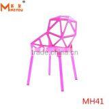 Cheap Metal Leg Plastic Seat Colorful Chairs thumbnail-3