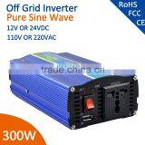 CE RoHS Approved 12v 220v Solar Power Inverter 300W Inverter Pure Sine Wave