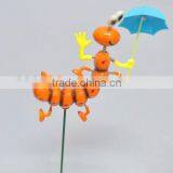 4 Inch Caterpillar With Umberlla Garden Decoration Plastic, Garden Sticks thumbnail-6