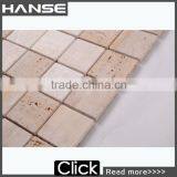 QS015 Cream Color Travertine Square Shape Bath Mat Mosaic thumbnail-2