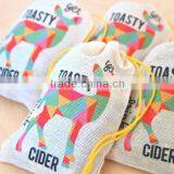 Printed Cotton Drawstring Bags , Macrame Drawstring Bags , thumbnail-3