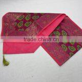 Indian Silk Table Runner With 6 Place Mats & 6 Coaster in Pink Color Size 16*62 thumbnail-4