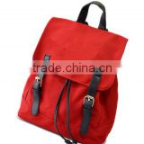 100% cotton red color drawstring backpack for school teenagers