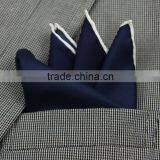 Hand Made Contrast Color Margin Pocket Square Silk thumbnail-1