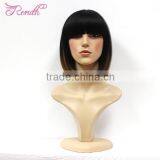 Fashion Black Short Bob Style Cheap Full Lace Human Hair Wig thumbnail-1