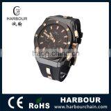 High Quality Steel Case Silicone Band Chronograph Sports watch for boys Big Size