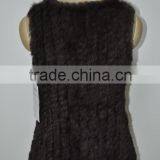 Women Fashion Knitted Real Rabbit Fur Vest LK16F005 thumbnail-1