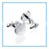 stainless steel Circle Monogrammed Cufflinks