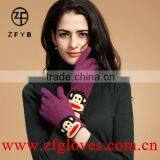 Ladies Cute Wool Gloves With Embroidery thumbnail-3