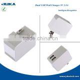 Dual-Port USB Travel Wall Charger 5V 2.4A for IPhone IPad IPod, Samsung Galaxy, Cell Phones, Tablets thumbnail-6