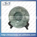 Custom Antique Pewter Metal 3D Commemorative Plate Quality Choice