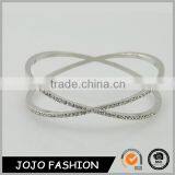 Silver Personalized Women Bracelets With X Shape Crystal Design Bangles thumbnail-1