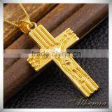 Essential Oil New Design Gold Fashion Jewelry Brass Carved Jesus Cross Pendant thumbnail-3