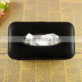 Fashion Leather Car Paper Towel Weaving Box Handmade pu Paper Napkin Box Wholesale thumbnail-1