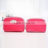 2014 Korean Polyester Traveling Cosmetic Bag Set,large Capacity Diamond-type Lattice Makeup Bag,2pcs/set thumbnail-1