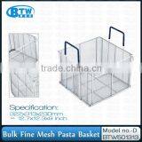 Restaurant Stainless Steel Bulk Fine Mesh Pasta Basket, for Use With Pasta Cooker