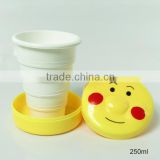 Promotional Cartoon plastic folding cups , plastic collapsible cups for traveling