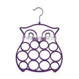 Velvet Flocked Scarf Tie Hanger Oraganizer, Owl Style thumbnail-4