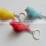 Cute Bird Singing Led Light Pvc Key Ring Key Chain