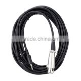 9.8ft / 3m XLR Female to 3.5mm Stereo Male Cable Wire for Phone Pad Smartphone Mixer Mixing Console Microphone Loudspeaker Com