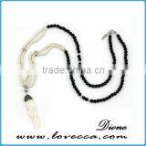 Hot Sale Handmade Wooden Multicolor Gemstone Necklaces Pendant for Lady thumbnail-5