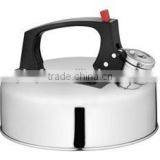 stainless steel whistling kettle with fixed automatic handle and flat body