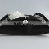 Leather Pirate of the Caribbean Hat Triangle Pirate Hat White Lace and Feathers thumbnail-2