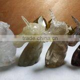 Natural Woodstone Crystal Unicorn for Crafts, Semi Precous Stone Goden Quartz Unicorn thumbnail-4