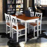 Solid Pine Dinning Set Cross Back Brown Color 1 Table and 4 Chairs