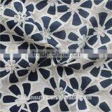 Navy Blue Flower Lace Fabric With White Holes thumbnail-3