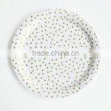 PartySupplier Wholesale YiWu Disposable Gold Foil Gold Star Paper Plates 9" (23cm) Diameter Pack of 12 Only 50packs