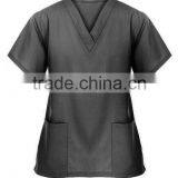 Purple Unisex Medical Scrub Set Workwear V-neck 2 Pocket Top and Pant 2 Piece Set thumbnail-2