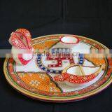 Marble Pooja Thali Plate Handicraft Religious Gift Decor Art And Craft Gallery Hindu God Puja Ganesha India thumbnail-3