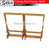 Collapsible Bamboo Fishing Rod Display Rack of 12pcs, Fishing Gear Shelf