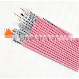 Wholesale 15pcs per Set Wood Handle Nail Round Oil Artist Paint Brush Pen Set for Art Painting thumbnail-2