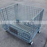 Folding Metal Wire Mesh Storage Cage ,steel Mesh Container thumbnail-3