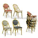 Wedding Party Chair Outdoor Stackable Wicker Bamboo Look Chair thumbnail-5