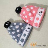 Fashion Fluffy Knitted Hat Scarf With Embroidery Logo thumbnail-2