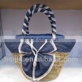 natural seagrass handmade bag with decoration