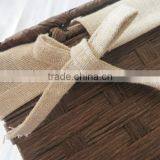 Decorative Hand Woven Paper Rope Brown Laundry Hamper With Lid thumbnail-5