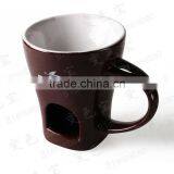 New Glazed Ceramic Mini Chocolate Fondue Set With Forks thumbnail-1