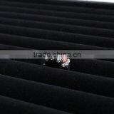 Black Wooden Leather Jewelry Display Stand Ring Tray thumbnail-4