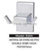 2016 The Hottest Wholesale Price Storage Modern Bath Hardware Factory Supply 304 Stainless Steel Double Robe Hook thumbnail-4