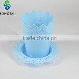 Cheap Color Plastic Flower Garden Pots With Crown Brim thumbnail-1