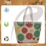 PP Laminated Juco Fabric Beach Bag With Twisted Rope Handle thumbnail-1