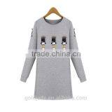 Comfort Fashion Dresses 2016 Women Wholesale Clothing Plain Fleece Lining Dress For Women thumbnail-2