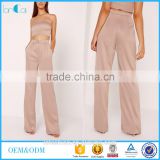 Wholesale two piece set sexy crop top and wide leg trousers for women