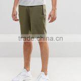 High Quality Cheapest New Design Custom Drawstring Waist Side Zip Pocket 100% Cotton Breathable Jersey Green Men's Sweat Shorts thumbnail-1