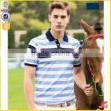 High Quality Latest White And Green Stripe Polo Shirts Pattern For Men 100% Cotton thumbnail-1